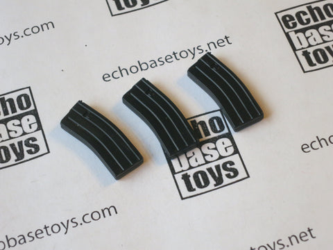 KING TOYS Loose 1/6th Modern M4 Rifle Magazine - 3x (Black) #KTL4-X100
