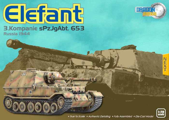 Dragon Models 1/ 72nd Scale Armor Sd.Kfz.184 Elefant, 3.Kompanie. sPzJgAbt 653, Russia 1944. #60023
