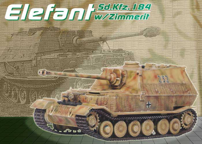 Dragon Models 1/ 72nd Scale Armor Sd.Kfz.184 Elefant, sPzJgAbt 653, Poland 1944. #60053