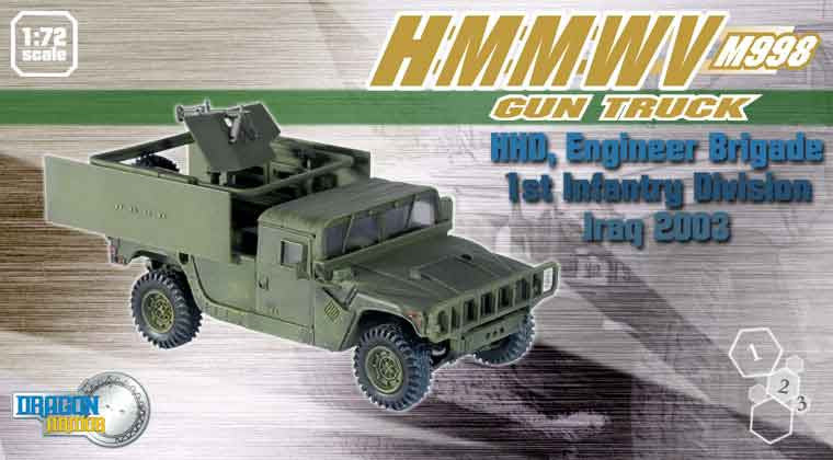 Dragon Models 1/ 72nd Scale Armor Series Modern HMMWV M998 Gun Truck, HHD, Engineer Brigade, 1st Infantry Division, Iraq 2003 #60074