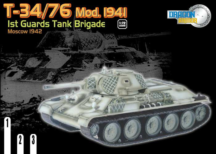Dragon Models 1/ 72nd Scale Armor T-34/76 Mod. 1941, 1st Guards Tank Brigade, Moscow 1942 #60135
