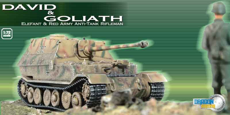 Dragon Models 1/ 72nd Scale Armor David & Goliath"--Elefant & Red Army Anti-Tank Rifleman -- Elefant #60221