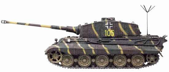 Dragon Models 1/35th Scale Armor Series German WWII King Tiger (Henschel Production) Command Version w/Zimmerit 1/s.Pz.Abt.101, France 1944 #61029