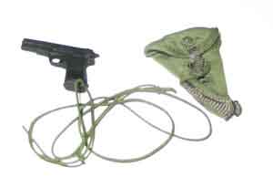 BARRACK SERGEANT Loose 1/6th Browning Hi-Power Handgun (w/Lanyard & OD Holster) Modern Era #BSL4-W930