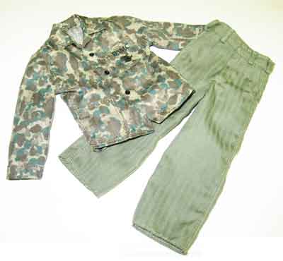 Dragon Models Loose 1/6th Scale WWII US USMC M-43 Camo HBT Utility Jacket w/(OD) Trousers #DRL3-G110