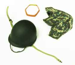 Dragon Models Loose 1/6th Scale WWII US M1 Helmet w/USMC Camo Cover #DRL3-H402