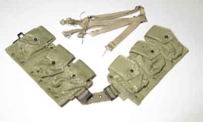 Dragon Models Loose 1/6th Scale WWII US M1937 BAR Belt-light OD "cloth" no stamps w/USMC M1941 suspenders S-hooks #DRL3-Y306