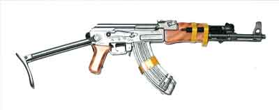 Dragon Models Loose 1/6th Scale Modern Military Kalashnikov AK47S light wood w/flashlight # DRL4-R504