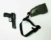 Dragon Models Loose 1/6th Scale Modern Military Beretta 92 w/M12 Holster (OD) w/Leg Strap (Black) # DRL4-W102