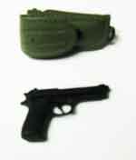 Dragon Models Loose 1/6th Scale Modern Military Beretta Model 92 w/M12 Holster (OD) w/MOLLE Clips # DRL4-W103