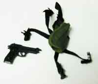 Dragon Models Loose 1/6th Scale Modern Military Beretta Model 92 w/Tactical Holster (OD) w/Black Leg Strap # DRL4-W105