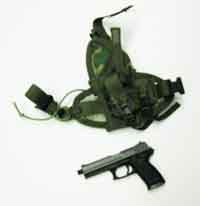 Dragon Models Loose 1/6th Scale Modern Military H & K US SOCOM Mk23 "Working Slide" w/HSGI Drop Down WWDLAND Holster # DRL4-W505