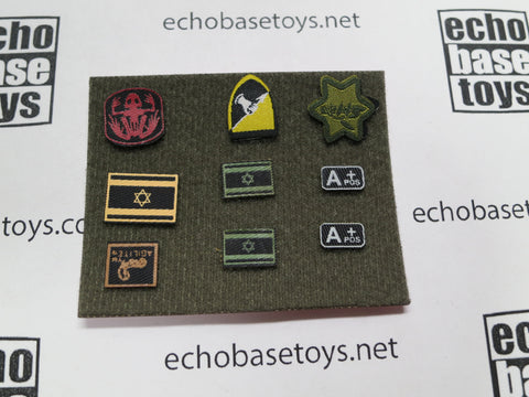 FLAG SET Loose 1/6th Israeli Sayeret Matkal Patches (9x) Modern Era #FSL4-A906