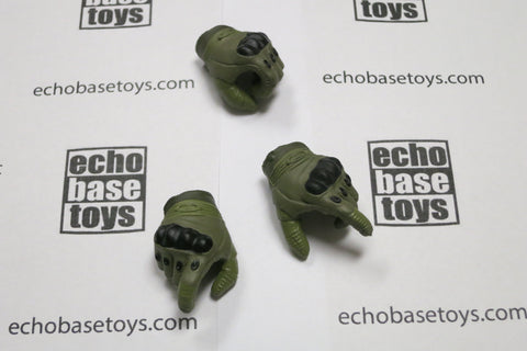 FLAG SET Loose 1/6th Gloved Hand Set (Pair+1,RG/BK) Modern Era #FSL4-HS025