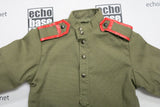 Dragon Models Loose 1/6th Scale WWII Russian Shirt (OD) "no pockets" w/trousers "Corporal" piping (Red) #DRL5-U109