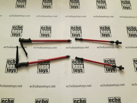 FLAG SET Loose 1/6th Trekking Poles (Pair, Red) Modern Era #FSL4-A680