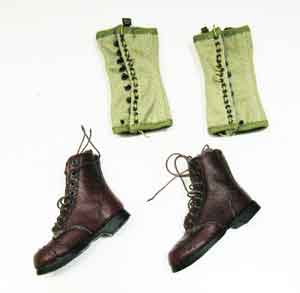 Soldier Story Loose 1/6th WWII USA US Service Shoes w/Leggings #SSL3-B200