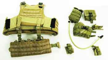 Soldier Story Loose 1/6th Hugger Vest w/Pouches (Tan) #SSL4-Y240