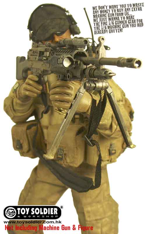 Toy Soldier 1/6th NSW Machine Gunner Gear Set (Desert Operation) Box Set (No Body/No Gun Included) #TS-335