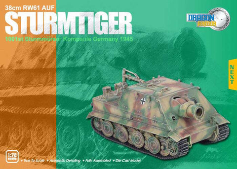 Dragon Models 1/ 72nd Scale Armor 38cm R61 AUF Sturmtiger, 1001st Sturmmorser Kompanie. Germany 1945 #60026