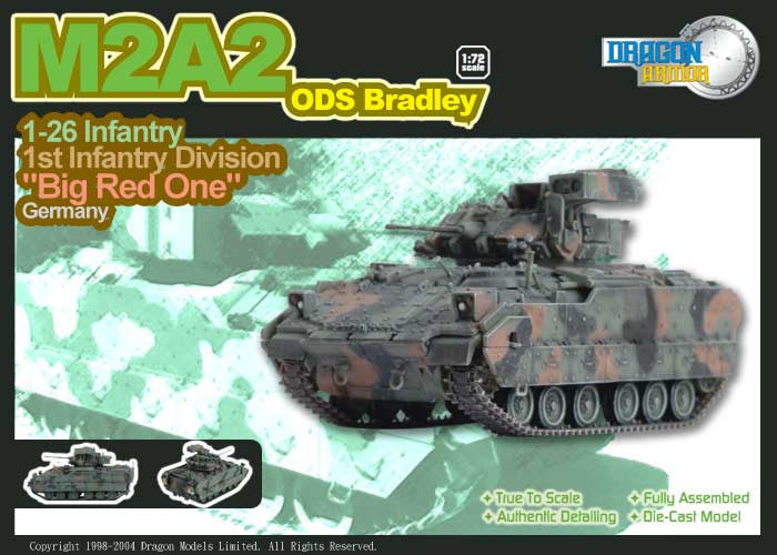 Dragon Models 1/ 72nd Scale Armor Series Modern M2A2 ODS Bradley, 1-26 Infantry, 1st Infantry Division, "Big Red One", Germany #60034