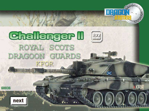 Dragon Models 1/72nd Scale Armor Series Modern Challenger II, Royal Scots Dragoon Guards, KFOR #60036