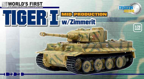 Dragon Models 1/ 72nd Scale Armor Tiger 1 (Mid Production) w/zimmerit, 3./sPzAbt 501, Eastern Front 1944 #60062