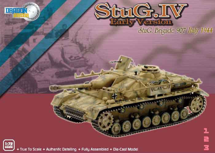 Dragon Models 1/ 72nd Scale Armor StuG IV Early Version, StuG. Brigade 907, Italy 1944 #60068