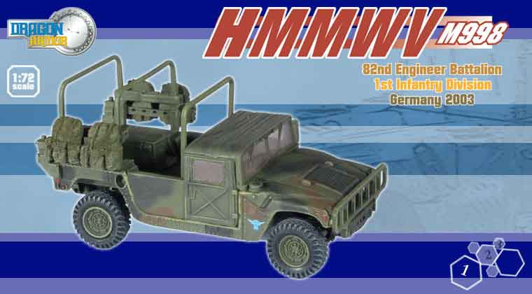 Dragon Models 1/ 72nd Scale Armor Series Modern HMMWV M998, 82nd Engineer Battalion, 1st Infantry Division, Germany 2003 #60078