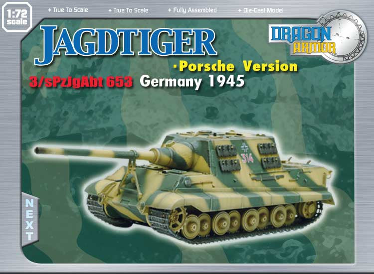 Dragon Models 1/ 72nd Scale Armor Sd.Kfz. 186 JagdTiger (Porsche Version), 3/sPzJgAbt 653, Germany 1945 #60128