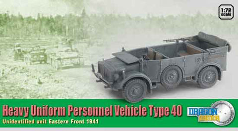 Dragon Models 1/ 72nd Scale Armor 1:72 Heavy Uniform Personnel Vehicle Type 40. Unidentified Unit, Eastern Front 1941  #60430