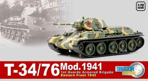 Dragon Models 1/ 72nd Scale Armor T-34/76 Mod. 1941, 1st Guards Armored Brigade, Eastern Front 1942 #60473