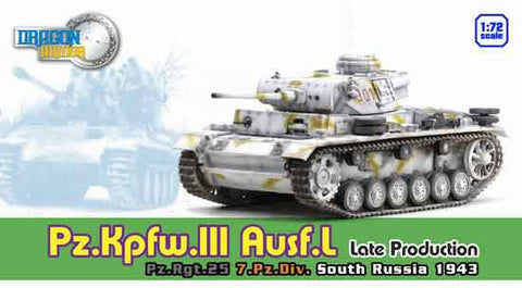 Dragon Models 1/ 72nd Scale Armor Pz.Kpfw.III Ausf.L, Late Production, Pz.Rgt.25, 7.Pz.Div., South Russia 1943 #60578