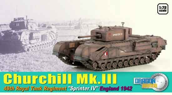 Dragon Models 1/ 72nd Scale Armor 1:72 Churchill Mk.III 48th Royal Tank Regiment "Sprinter IV", England 1942 #60591
