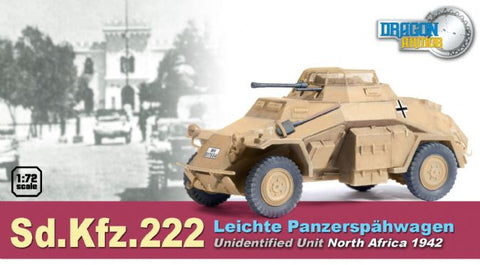 Dragon Models 1/ 72nd Scale Armor Sd.Kfz.222 Leichte Panzerspahwagen, Unidentified Unit, North Africa 1942 #60498