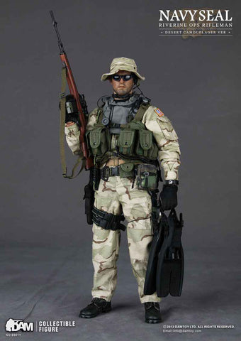 DAM Toys 1/6 US Navy SEAL Riverine Ops Rifleman (3C Desert) Boxed Set #DAM-93011