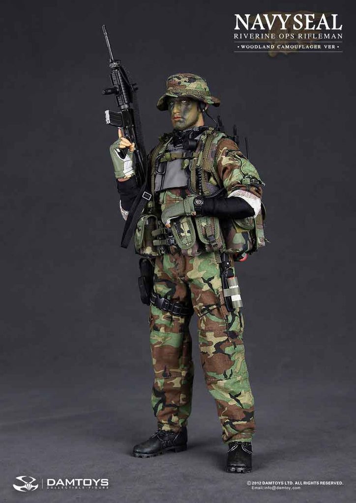 DAM Toys 1/6 US Navy SEAL Riverine Ops Rifleman (Woodland) Boxed Set #DAM-93015