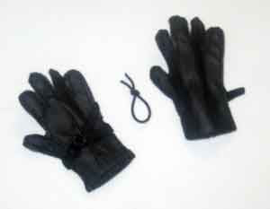 DAM Toys Loose 1/6th Gloves (Pair)(Rappelling)(Black w/Band) #DAM4-A201
