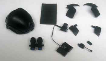 DAM Toys Loose 1/6th Helmet A-Frame (Ballistic)(Black)(w/Accessories) #DAM4-H400