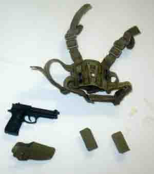 DAM Toys Loose 1/6th M9 Pistol (Beretta) w/CQC Leg Holster-Desert  #DAM4-W050