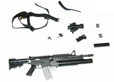DAM Toys Loose 1/6th M4 w/M203 Rifle w/Accessories  #DAM4-W200