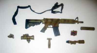 DAM Toys Loose 1/6th M4 Rifle Weathered (Tan) w/Accessories  #DAM4-W303