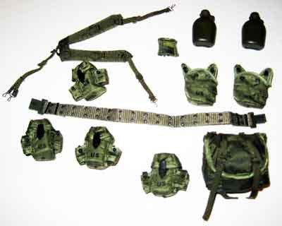 DAM Toys Loose 1/6th LC2 "Alice" Webgear Set (OD)(4x Ammo, 2x Canteen & Pouch, 1x Strobe Pouch, 1x Butt Pack) #DAM4-Y200