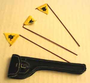 Dragon Models Loose 1/6th Scale WWII German DH Mine Flags w/leather carrier #DRL1-A310