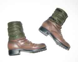 Dragon Models Loose 1/6th Scale WWII German Ankle Boots Brown w/Green Gaiters Weathered #DRL1-B223
