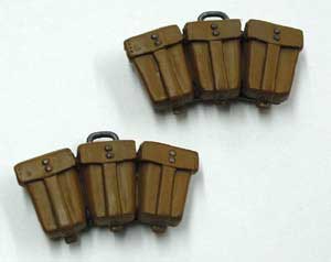 Dragon Models Loose 1/6th Scale WWII German 98K Ammo Pouch (pair) (Coffee Brown)  #DRL1-P003