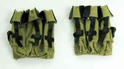 Dragon Models Loose 1/6th Scale WWII German MP44 Ammo Pouch (pair) olive "cloth" w/straps (Black) #DRL1-P304
