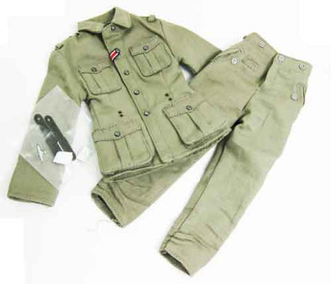 Dragon Models Loose 1/6th Scale WWII German M40 Tunic w/M37 trousers, Iron Cross Second Class Totenkopf collar tabs, Schutze #DRL1-S408
