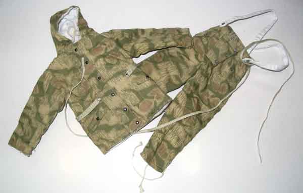 Dragon Models Loose 1/6th Scale WWII German (Reversible) Winter Combat Parka & Trousers-Water /(Tan) Camo #DRL1-U716