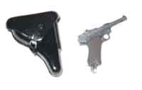 Dragon Models Loose 1/6th Scale WWII German Luger P'08 "working toggle" w/holster (Black) GLOSS #DRL1-W015